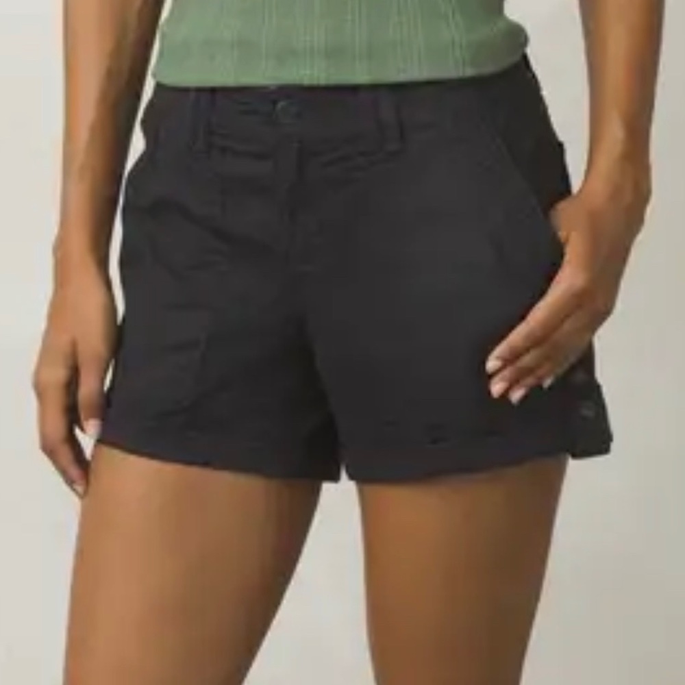 prAna Mari Black Tab Convertible Cargo Pockets Hiking Casual Shorts Women's 10